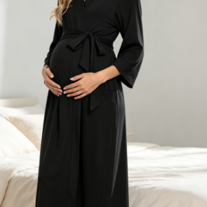 Women's Maternity Pajamas, Delivery/Grooming/Nursing/Hospital Robe, Kimono, Long Maternity Home Wear