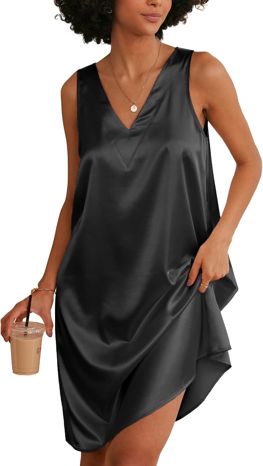 Women's Satin Silk Nightgown for Summer Comfortable Home Wear - Image 2