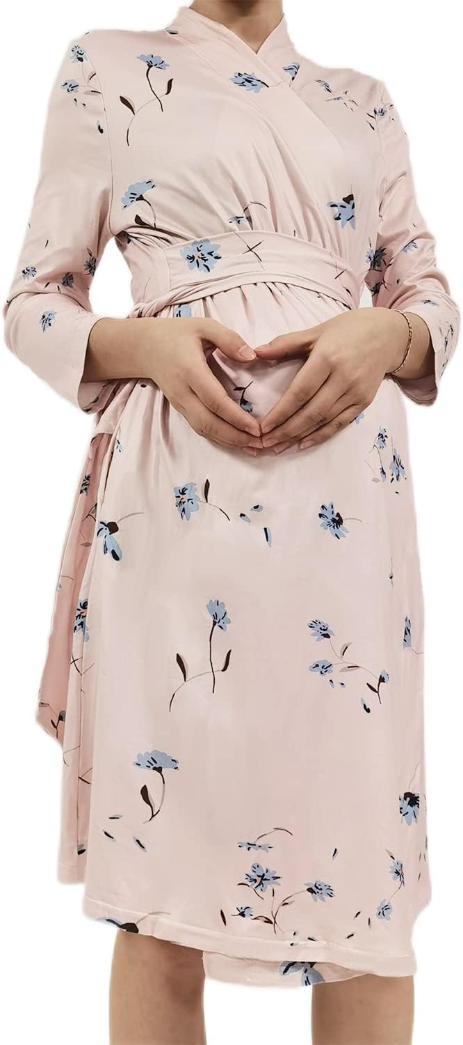 Women's maternity nursing robes, including matching swaddle blankets, hospital maternity robes - Image 2