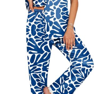 Button-Up Two-Piece Pajama Set, Shorts, Long-Sleeved, Long Pants