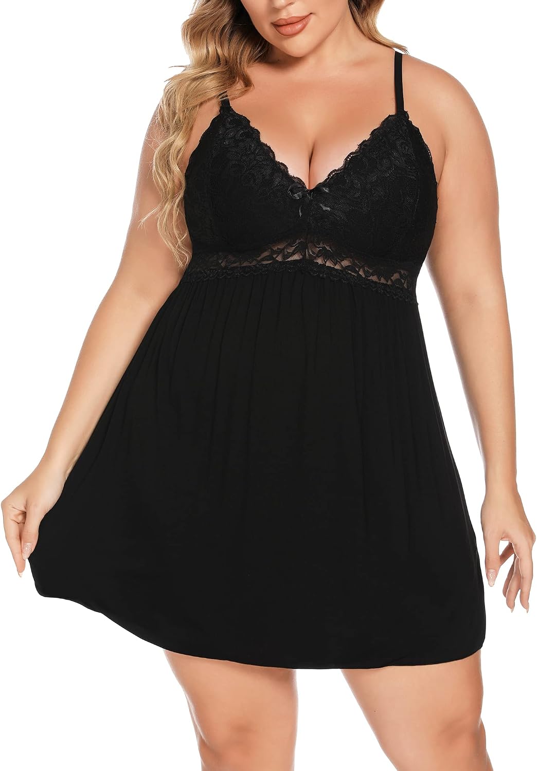 Women's Plus Size Lace Modal Spaghetti Straps