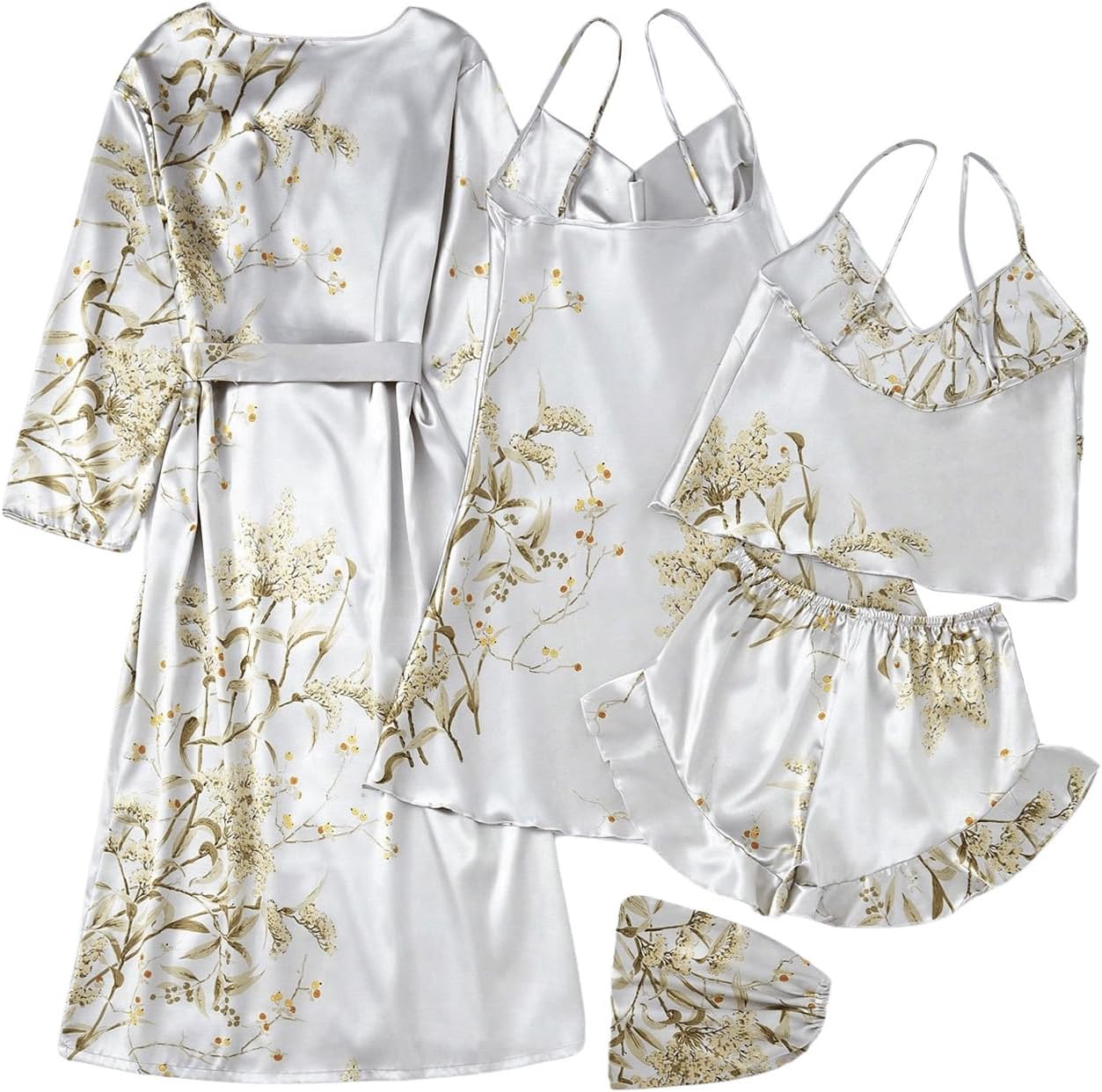 Women's Printed Satin Silk Pajama Set - Image 2