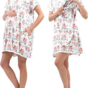 With pockets, backless nursing pajamas, women's nursing maternity robe