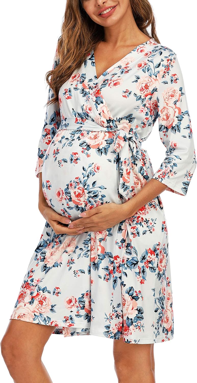 Maternity Hospital Robe, Maternity Room Nursing Robe, Maternity Pajamas